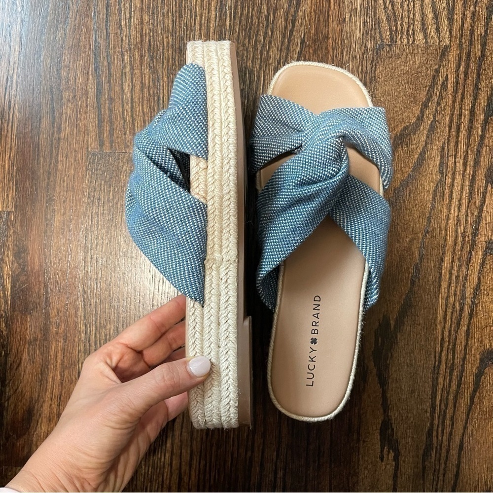 New Lucky brand platform denim sandals - Picture 6 of 6